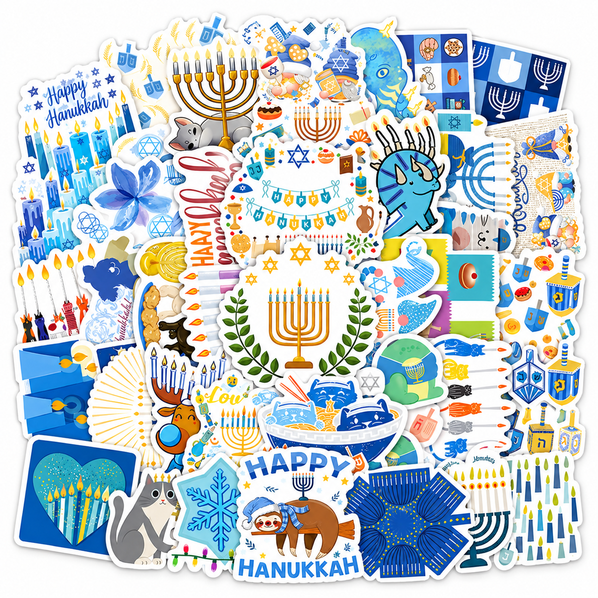 Decorative Hanukkah Sticker Sheet