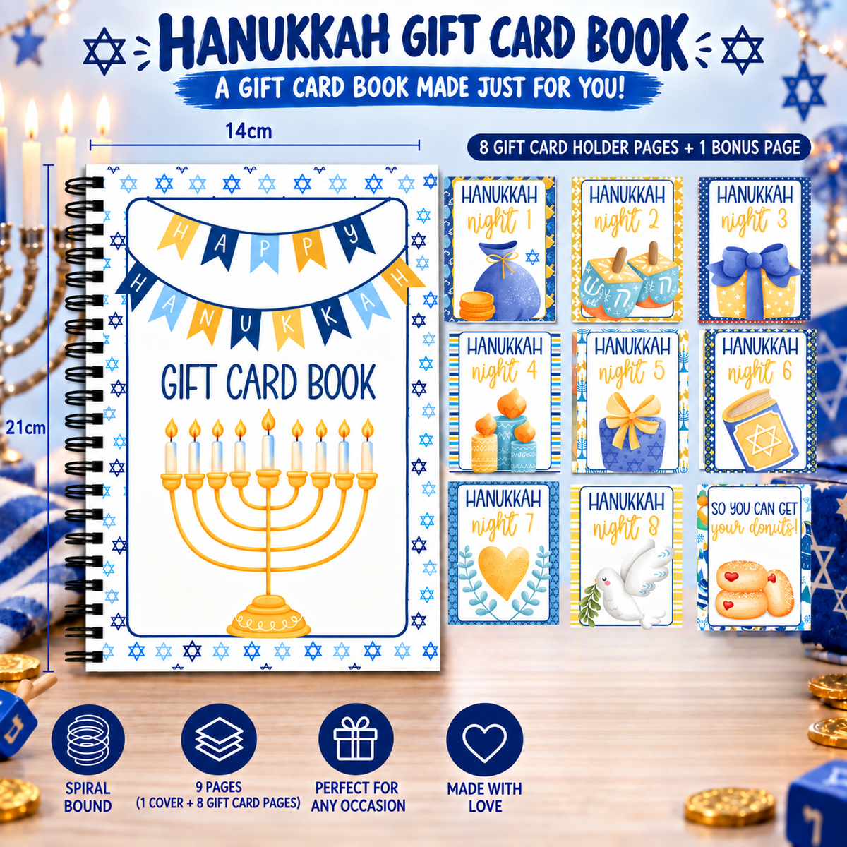 Eight Nights™ Hanukkah Gift Card Book