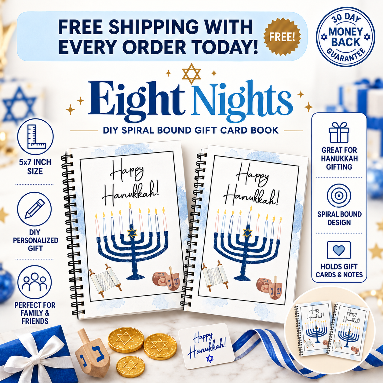 Eight Nights™ Hanukkah Gift Card Book